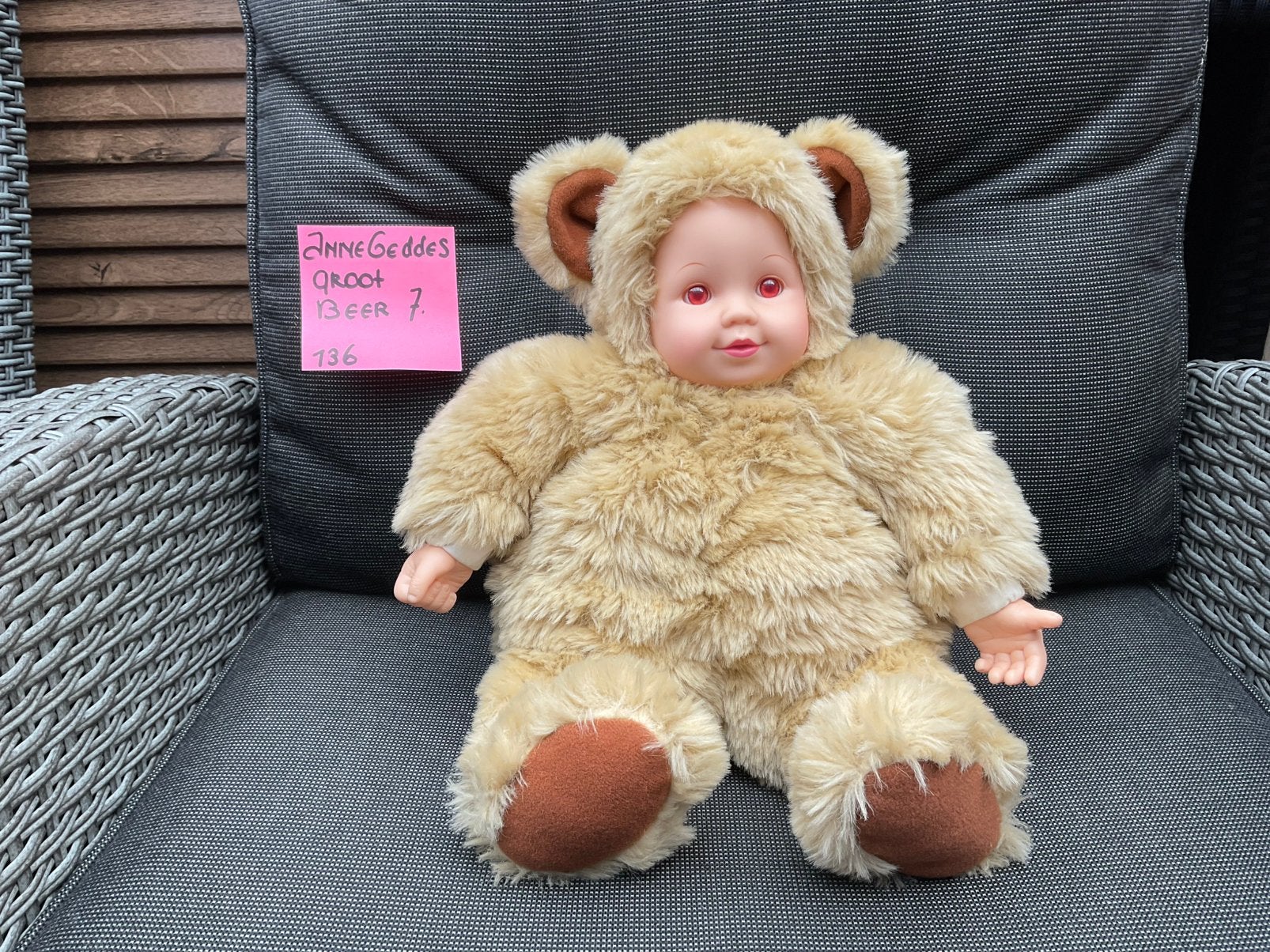Nieuwe zgan grote Anne Geddes beer pop 35/40cm, Ophalen, Nieuw, Pop