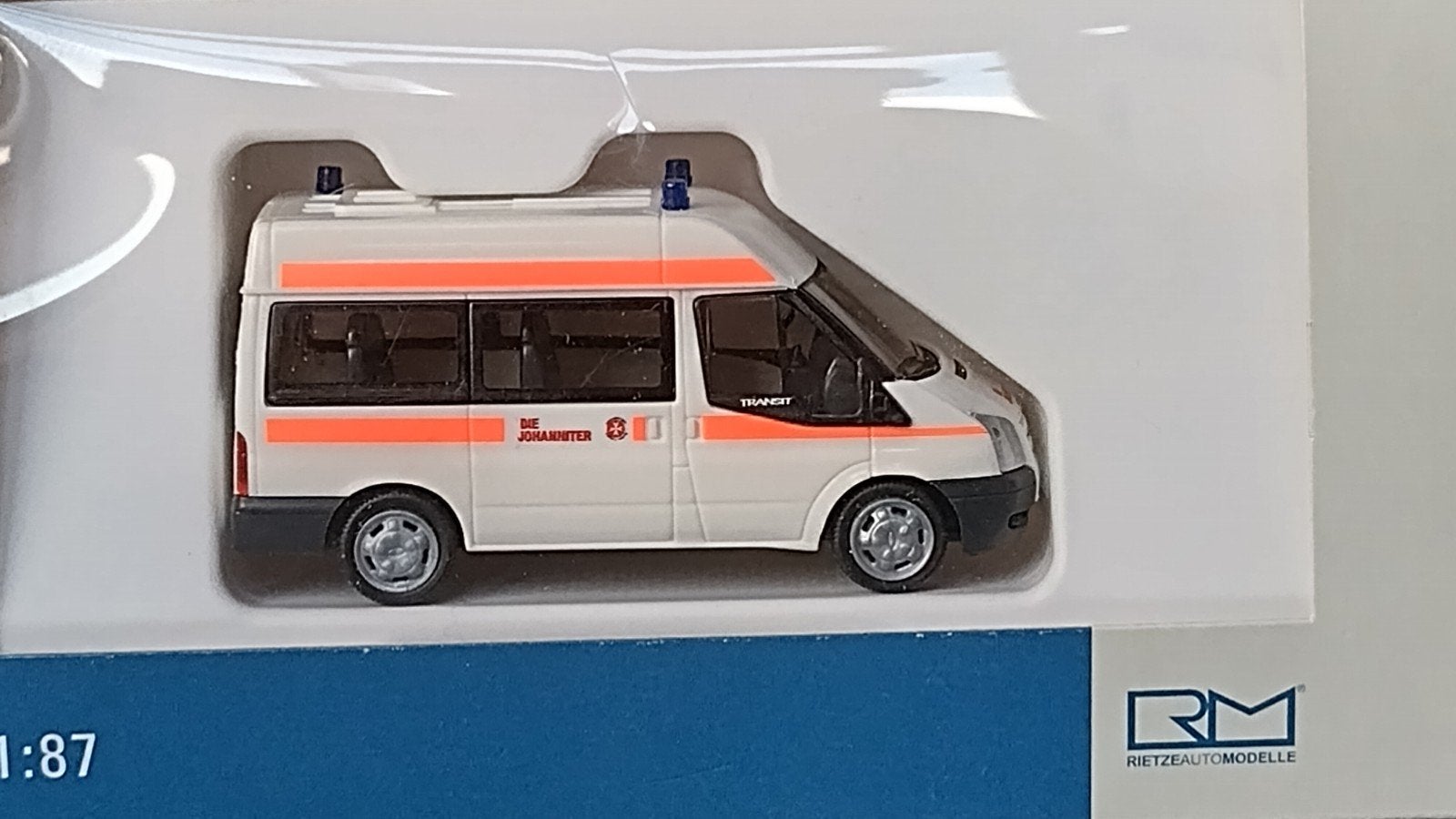 Ford Transit Ambulance Die Johanniter 1;87 Rietze Pol, Hobby en Vrije tijd, Modelauto's | 1:87, Auto, Verzenden, ., Rietze