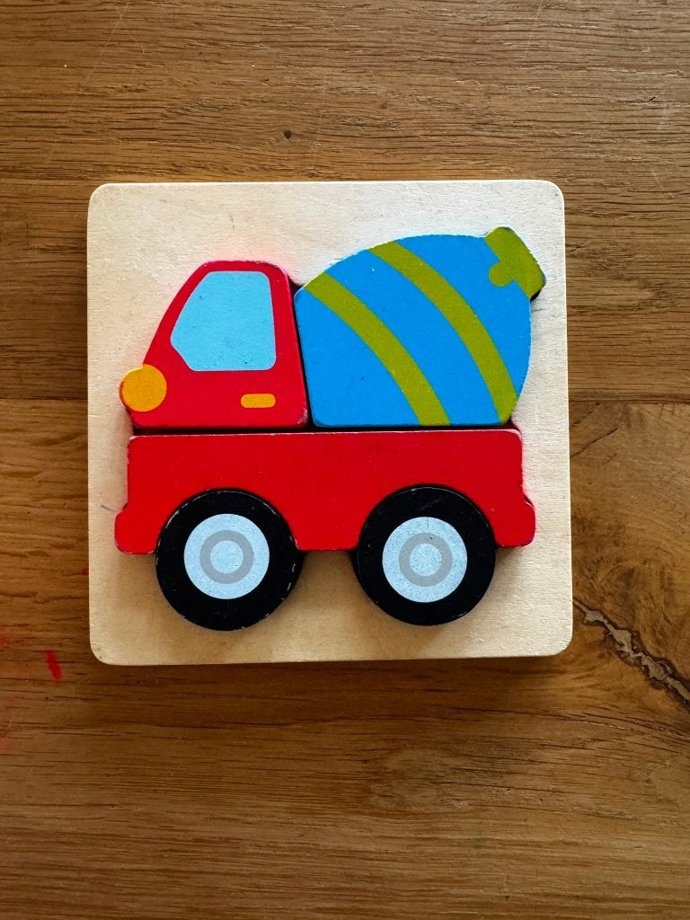 Puzzel betonmolen, Kinderen en Baby's, Ophalen of Verzenden, Minder dan 10 stukjes, Gebruikt, 6 maanden tot 2 jaar