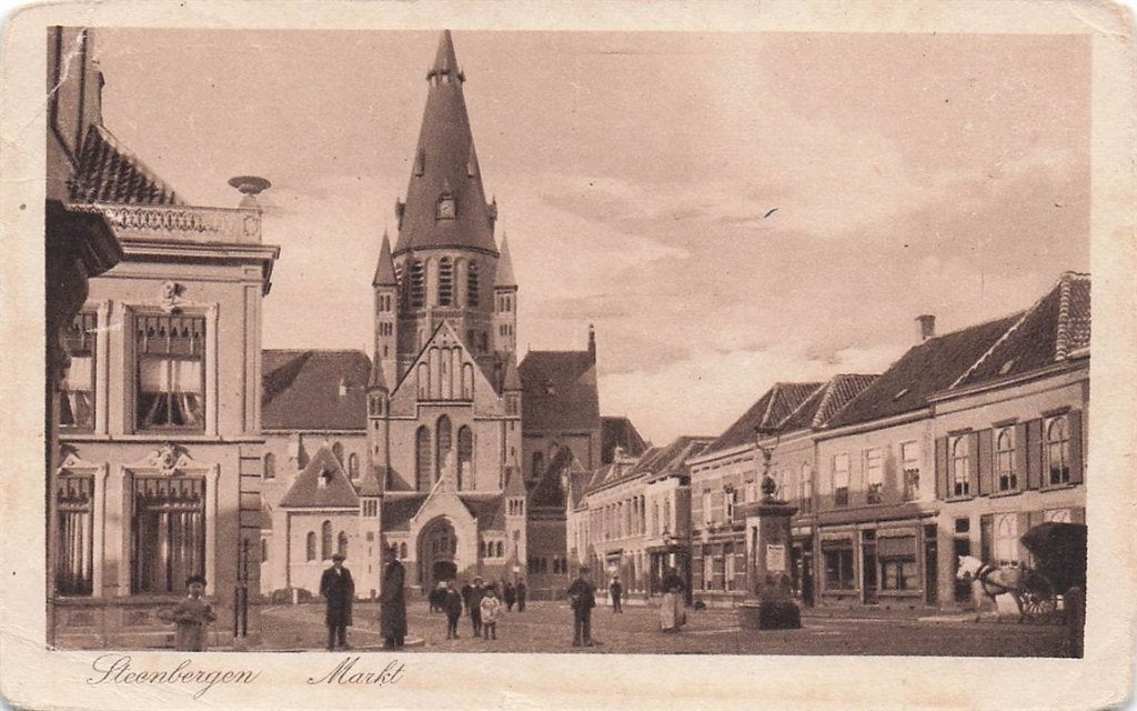703-080-003 Steenbergen Markt, Verzamelen, Verzenden, Voor 1920, Noord-Brabant