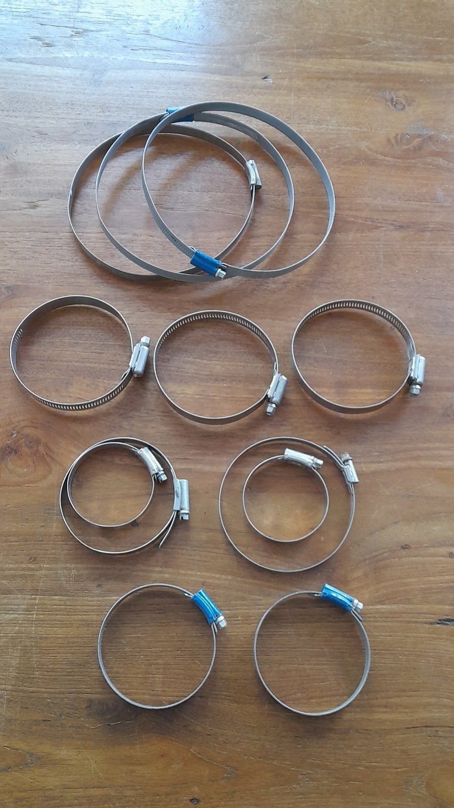 Partijtje slangenklemmen, Ophalen of Verzenden, Zo goed als nieuw, 100 tot 250 mm, Rvs