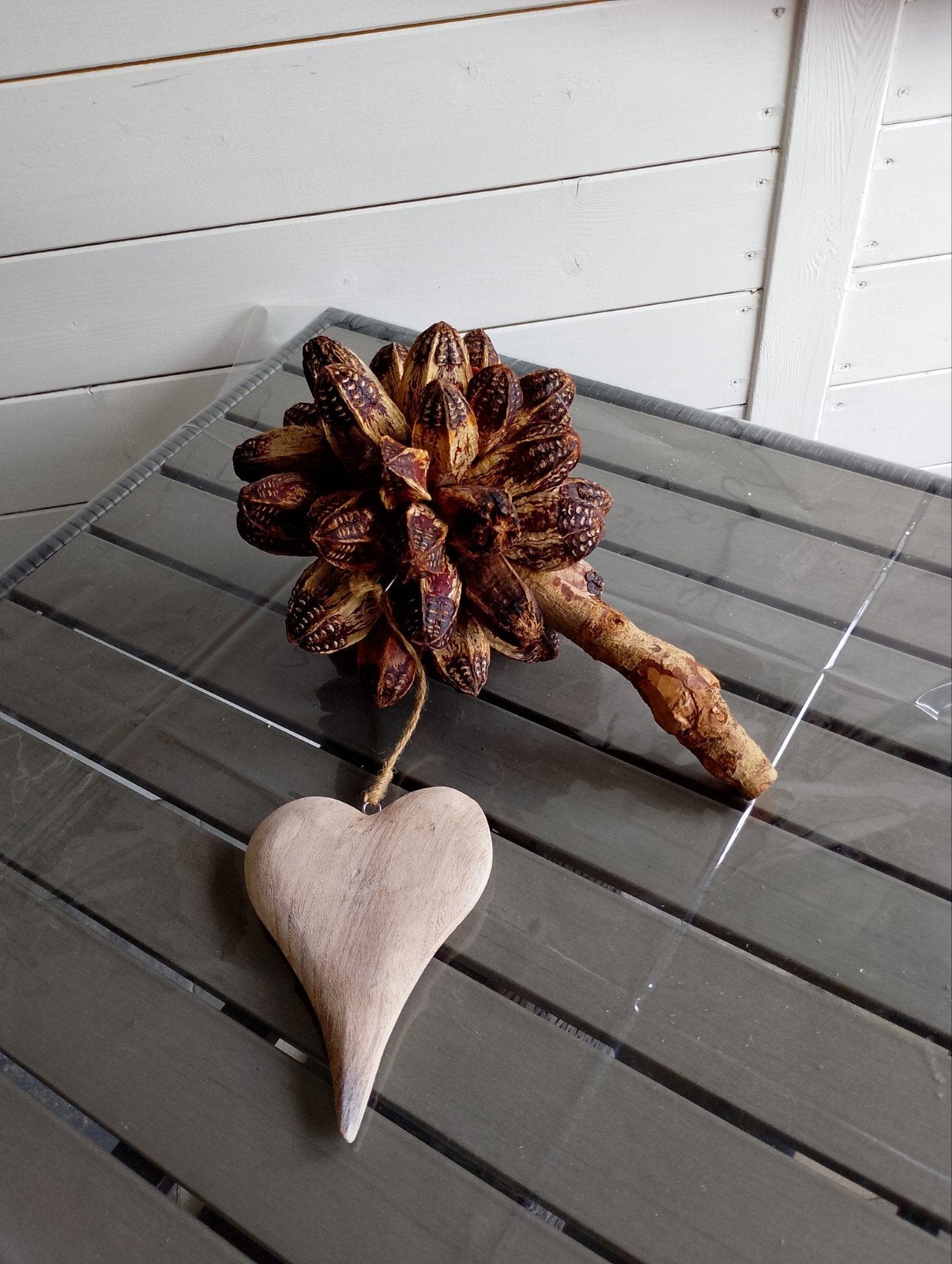 kunst tak met decoratie hart, Ophalen, Zo goed als nieuw