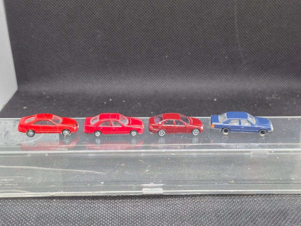 Herpa/Busch/Wiking - set van 4 Mercedes Benz (16456), Overige merken, Gebruikt, Gelijkstroom of Wisselstroom, Overige typen