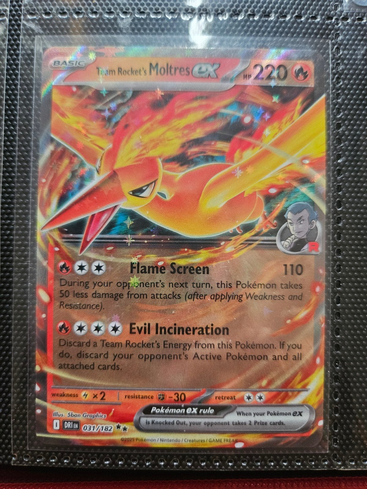 Pokemon Team Rocket's Moltres ex 031/182 Destined Rivals, Hobby en Vrije tijd, Verzamelkaartspellen | Pokémon, Ophalen of Verzenden