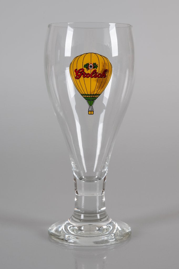 Grolsch bierglas gele ballon., Verzamelen, Biermerken, Ophalen of Verzenden, Gebruikt, Glas of Glazen, Grolsch