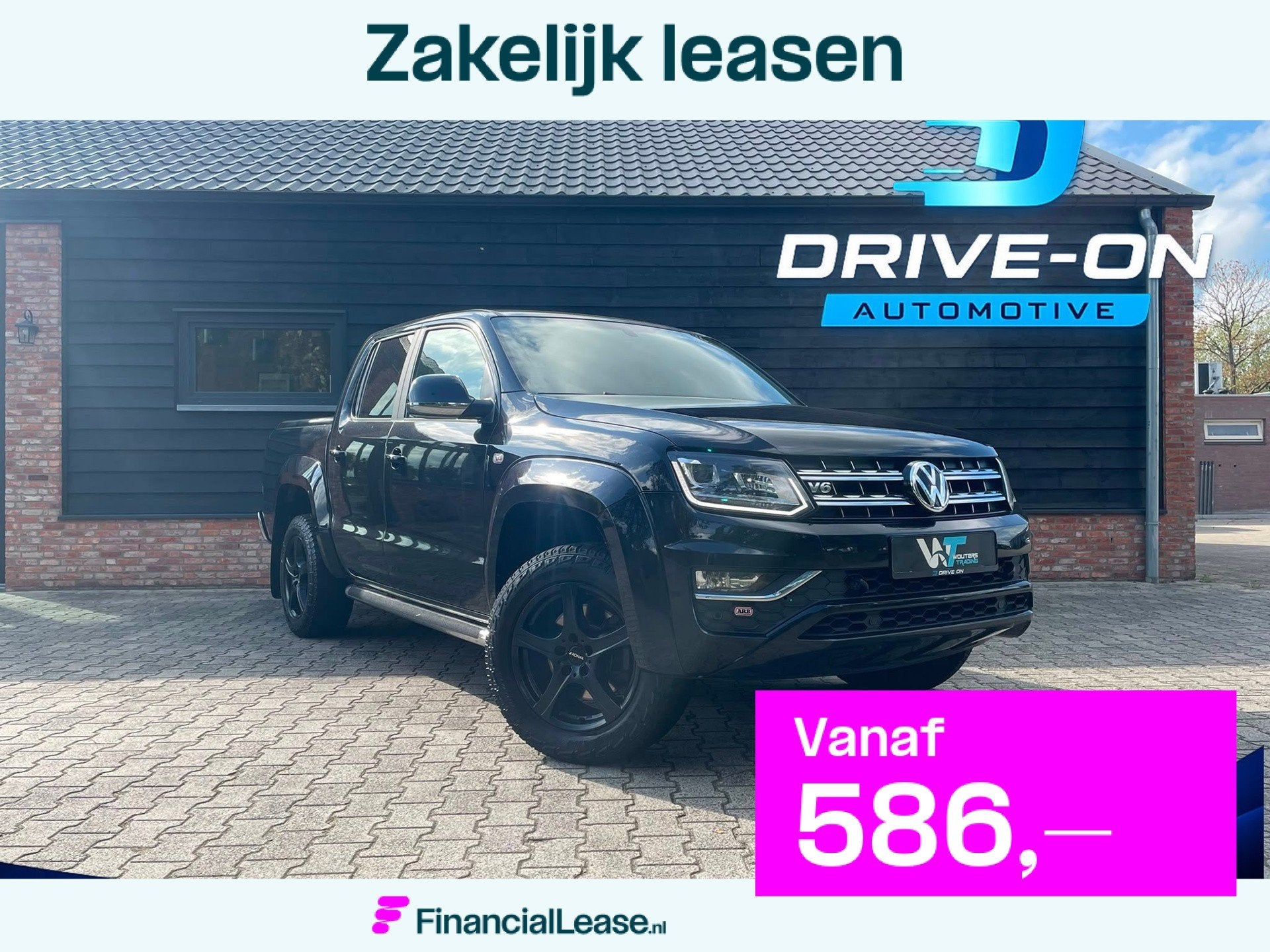 Volkswagen Amarok 3.0 TDI 4Motion - 5 persoons - marge - rol, Automaat, Gebruikt, Zwart, Bedrijf