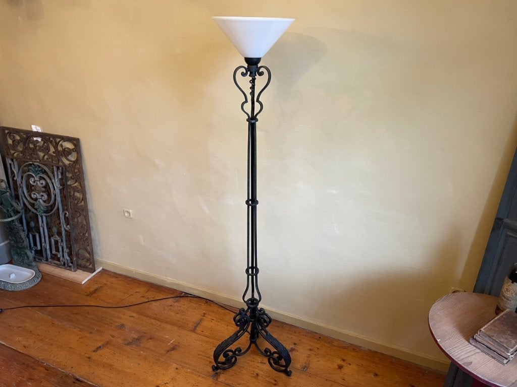 Schitterende Vloerlamp Uplight Schemerlamp jaren 40 Frans, Antiek en Kunst, Antiek | Lampen, Ophalen