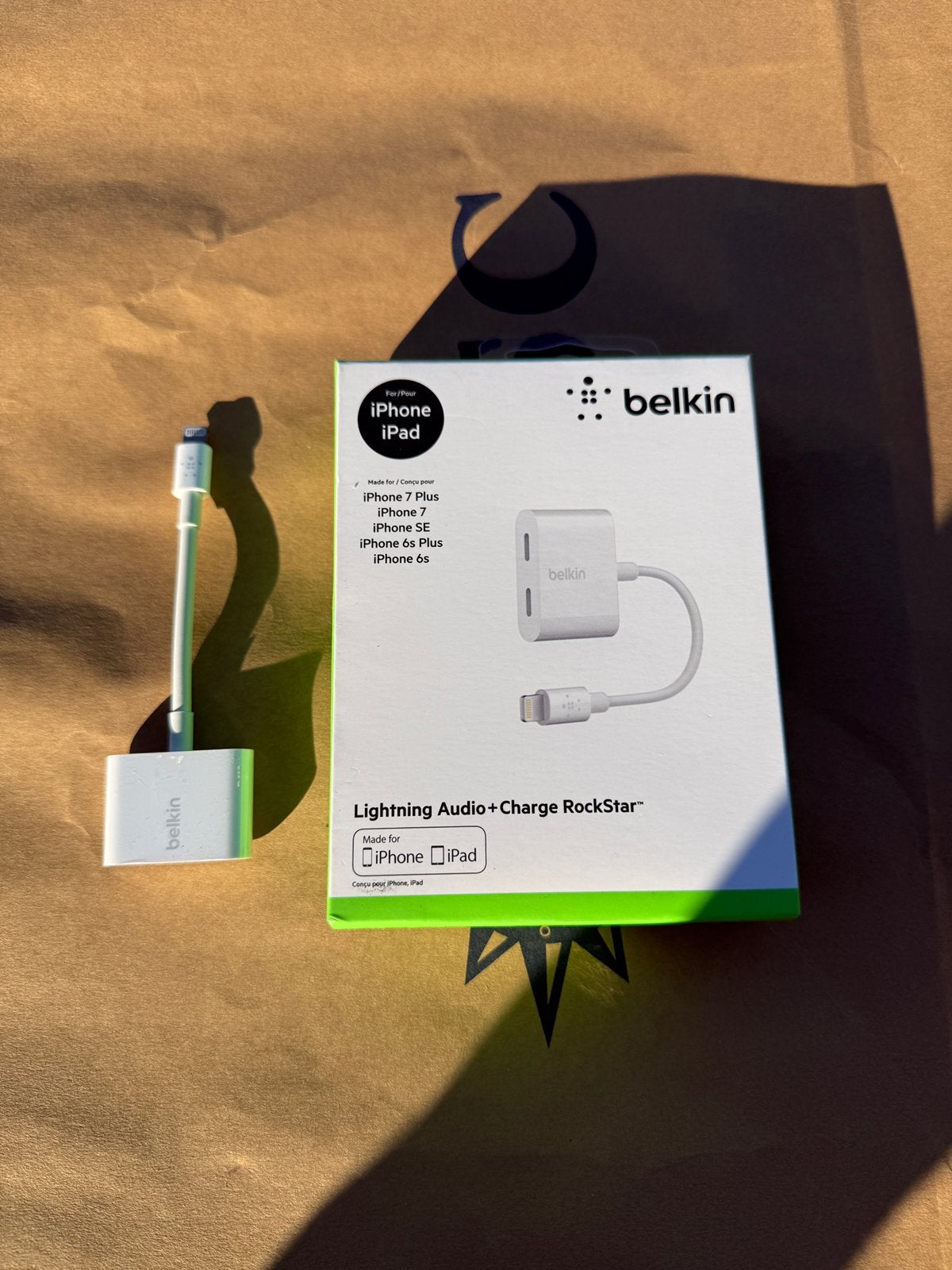 Belkin Rockstar Lightning Audio + Oplaadadapter, Ophalen of Verzenden, Zo goed als nieuw, Snoer of kabel, Apple