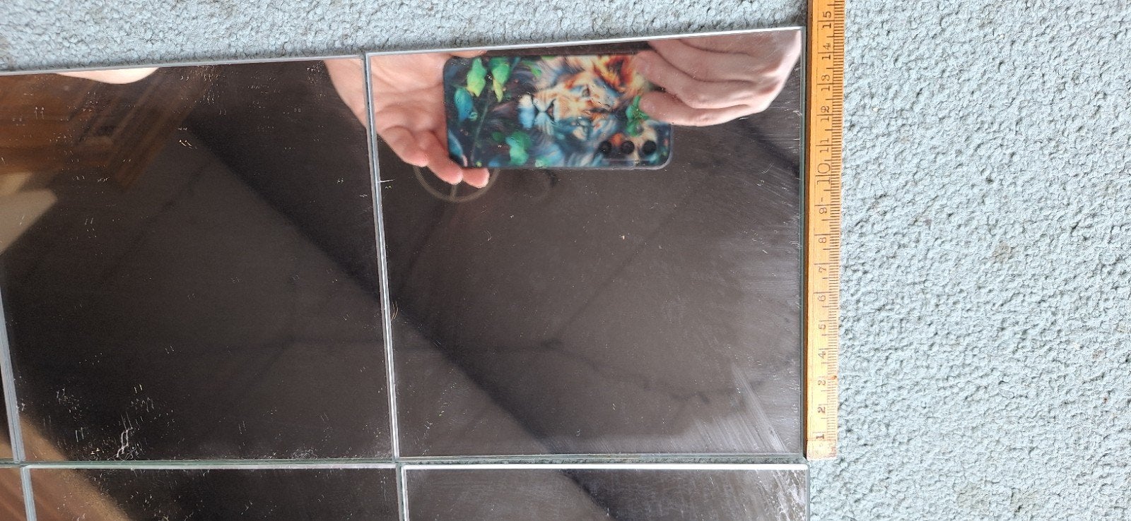 9 vierkante spiegeltjes 15 x 15 cm per stuk, Ophalen, Minder dan 50 cm, Gebruikt, Vierkant