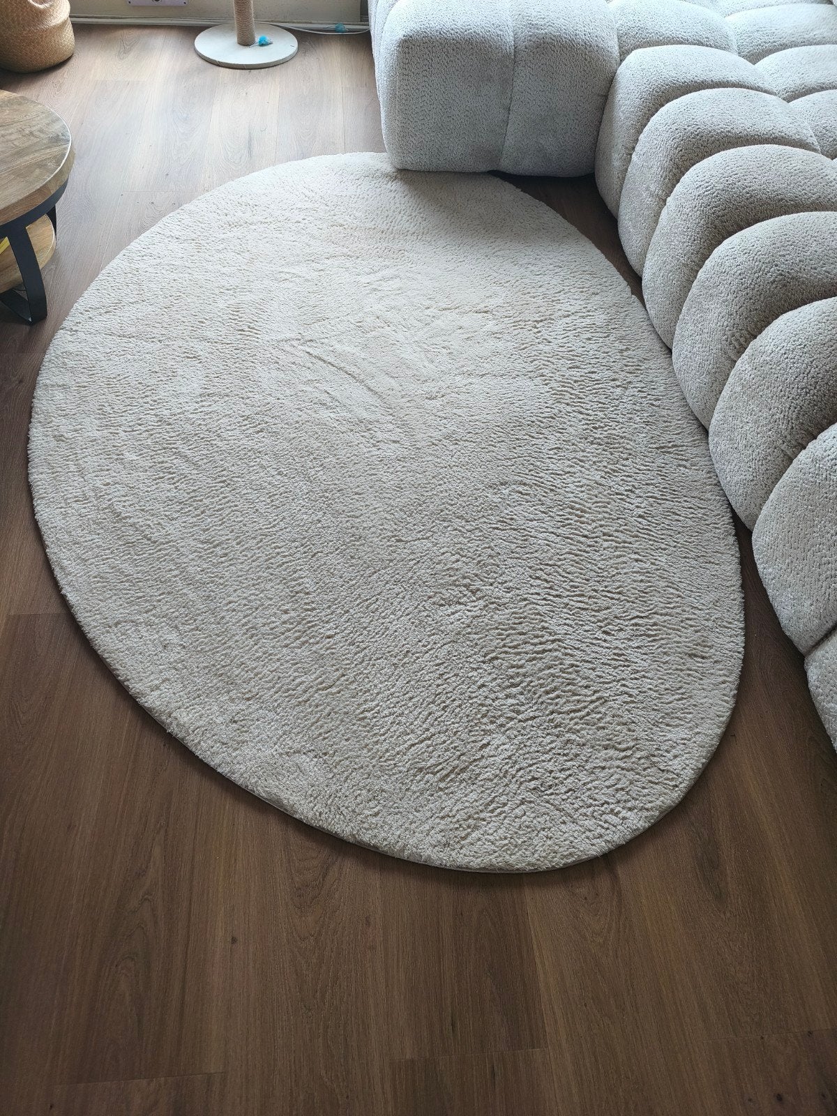 vloerkleed organische vorm, Huis en Inrichting, Ophalen, 100 tot 150 cm, Beige, 200 cm of meer