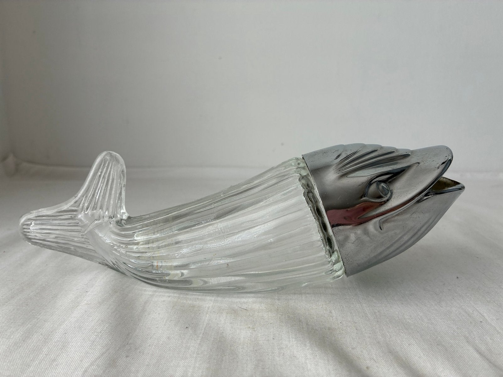 Vintage glazen walvis pinda/nootjes dispenser (jaren 70), Antiek en Kunst, Ophalen of Verzenden