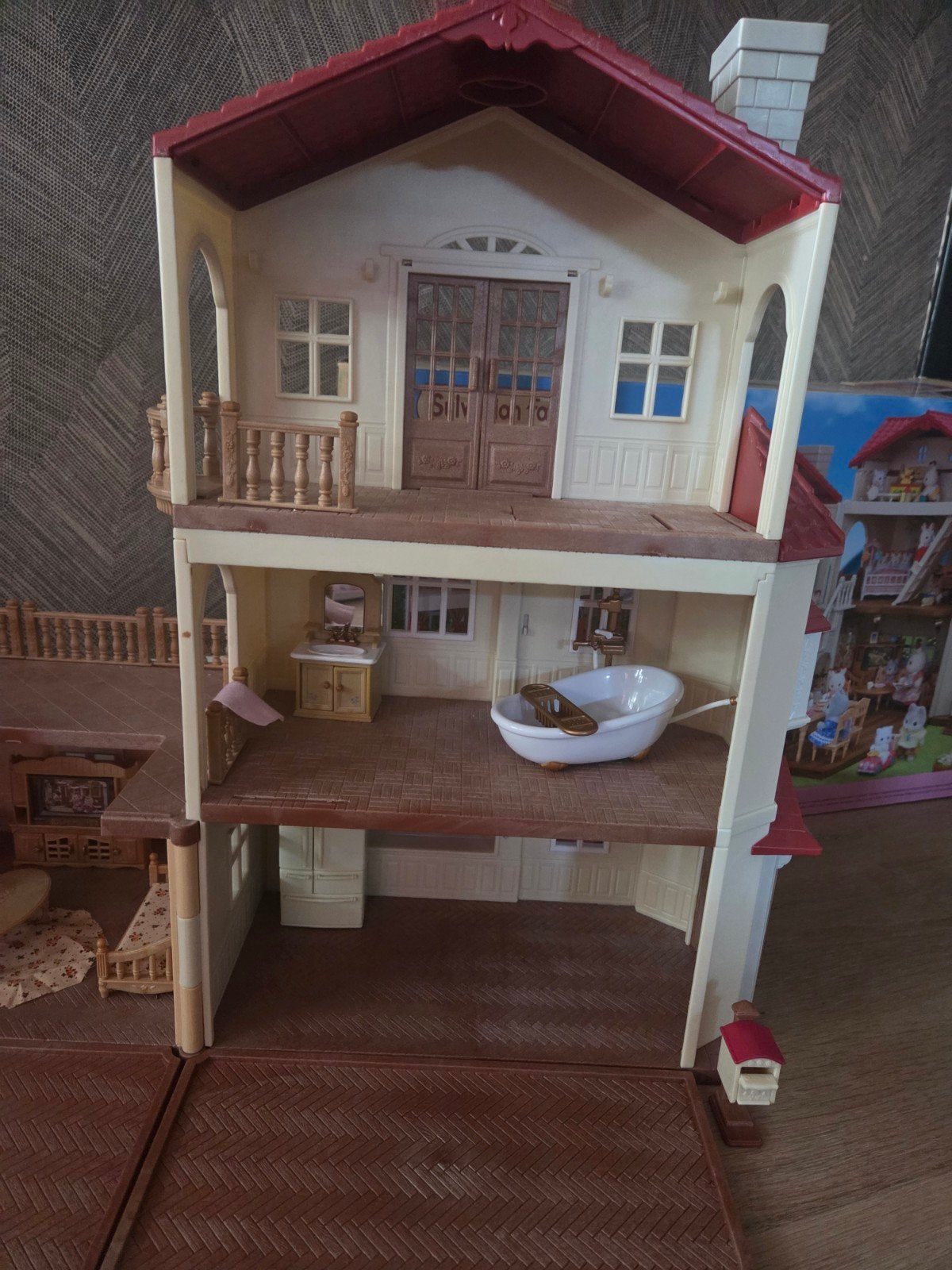 Sylvanian Families landhuis+startersset incl. Dozen&extras', Ophalen of Verzenden, Zo goed als nieuw, Poppenhuis