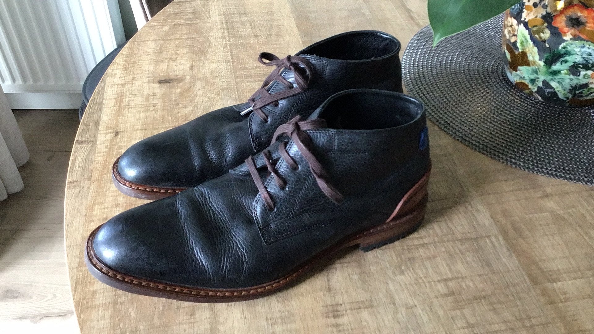Floris van Bommel schoenen maat 7 LEER, Kleding | Heren, Blauw, Ophalen of Verzenden, Gedragen, Veterschoenen