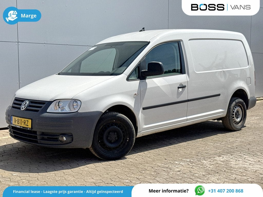 Volkswagen Caddy Maxi 102PK *Benzine* *Marge* L2 Airco Trekh, Auto's, Bestelauto's, Voorwielaandrijving, Stof, Gebruikt, Zwart
