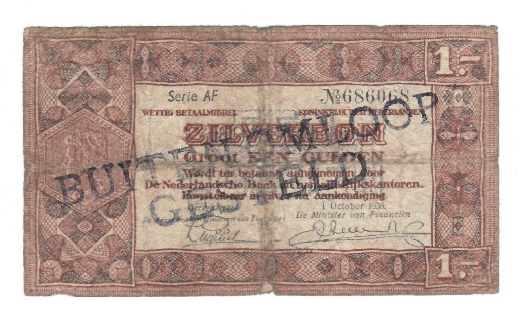 Zilverbon 1 gulden - Buiten Omloop, Postzegels en Munten, Bankbiljetten | Nederland, Verzenden, 1 gulden, Los biljet