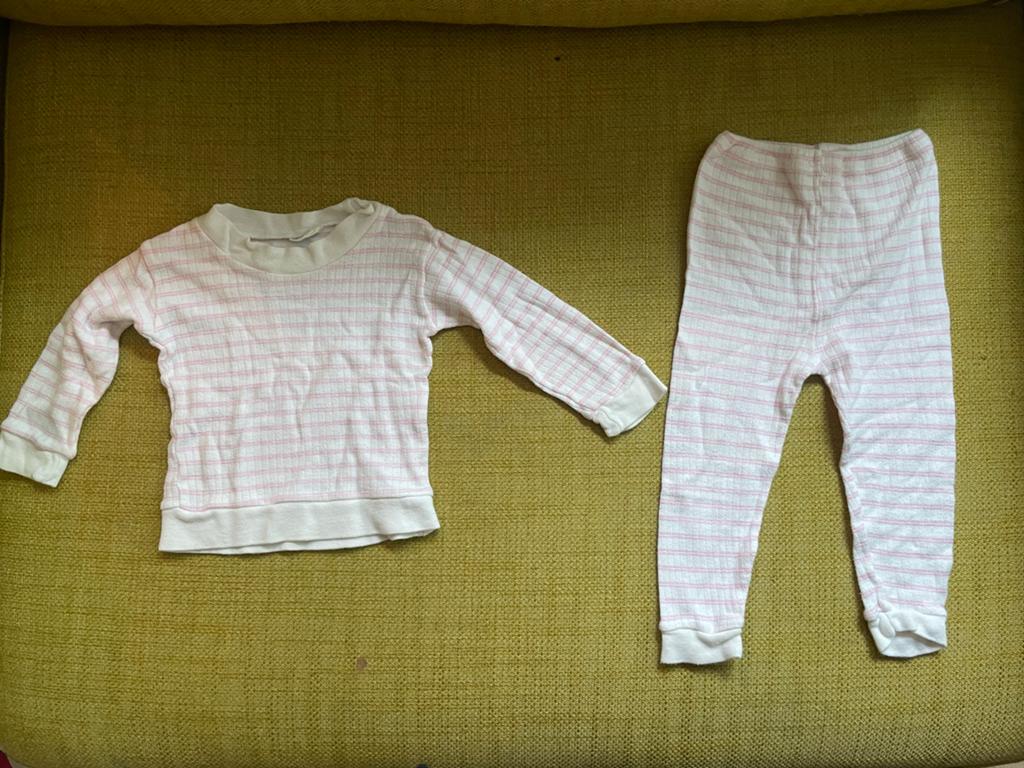 Vintage gestreepte pyjama set voor baby's, Ophalen, Gebruikt, Jongetje of Meisje