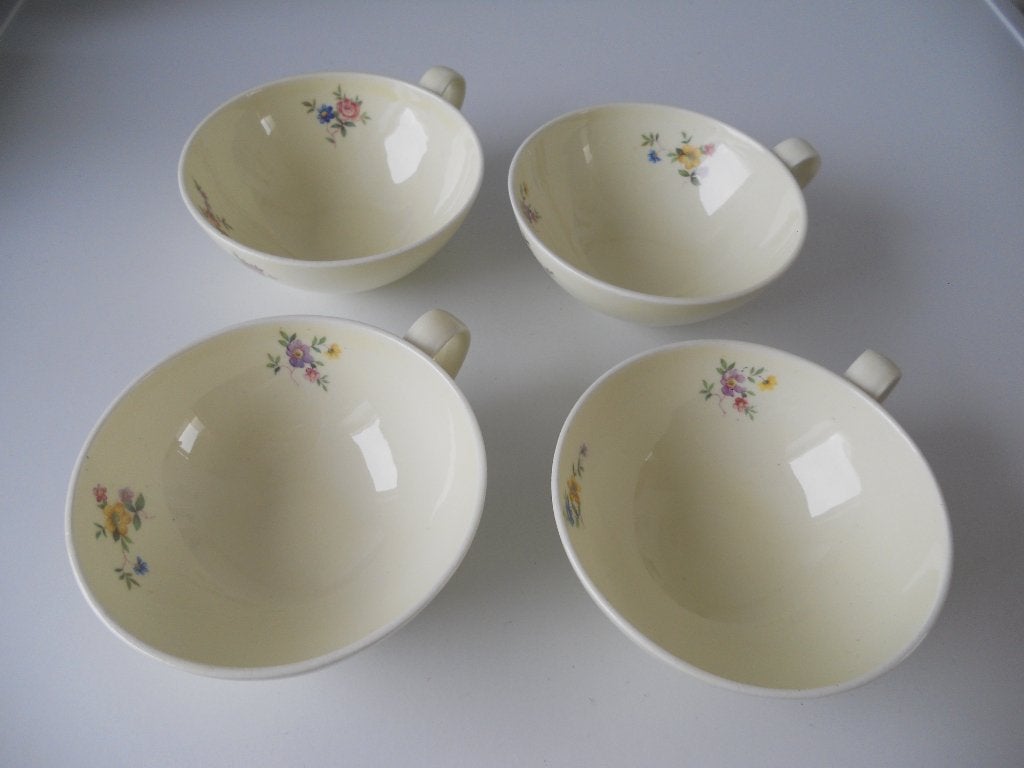 Regout 4 losse kopjes met bloemenprint, Ophalen of Verzenden