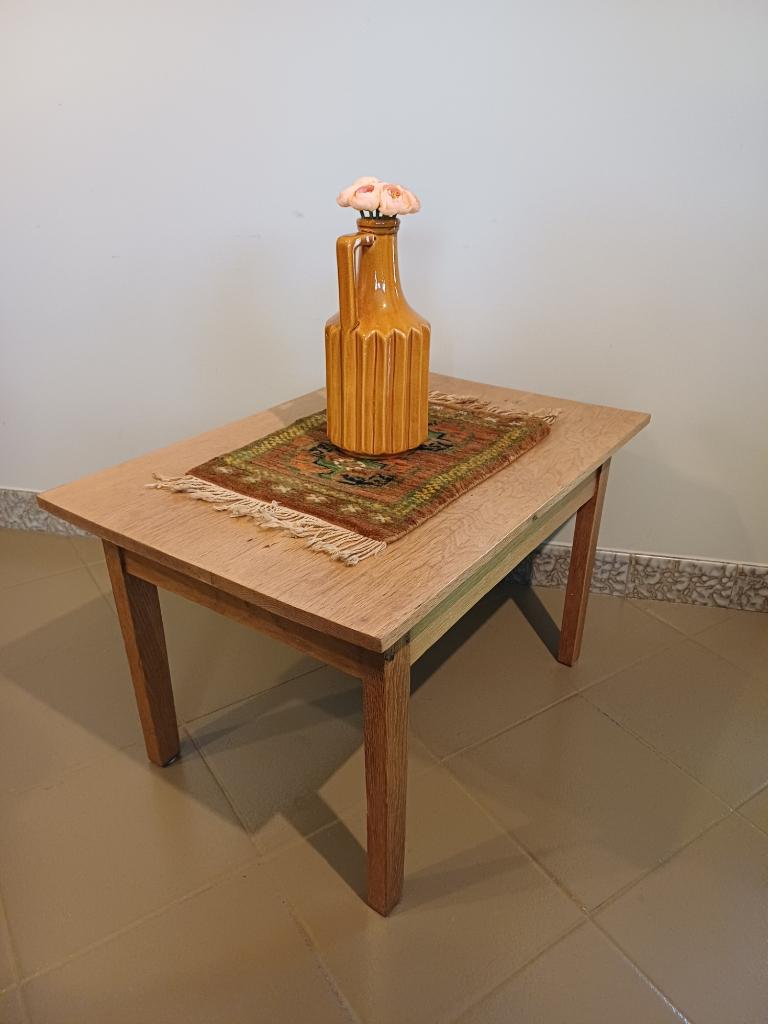 Retro vintage salontafel koffietafel hout, Ophalen, Gebruikt, 50 tot 100 cm, Eikenhout