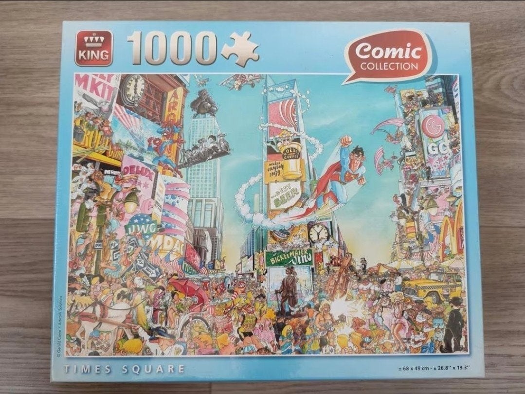King puzzel - comic collection times square - 1000 stukjes n, Ophalen of Verzenden, 500 t/m 1500 stukjes, Nieuw, Legpuzzel