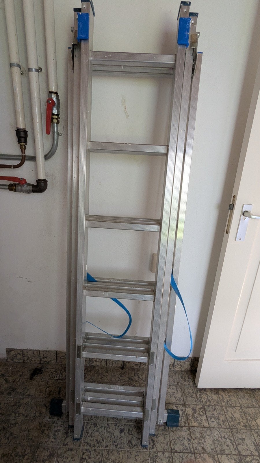 Aluminium uitschuifbare ladder 3x6, Doe-het-zelf en Verbouw, Ladders en Trappen, Ophalen, Gebruikt, Ladder, Opvouwbaar of Inschuifbaar