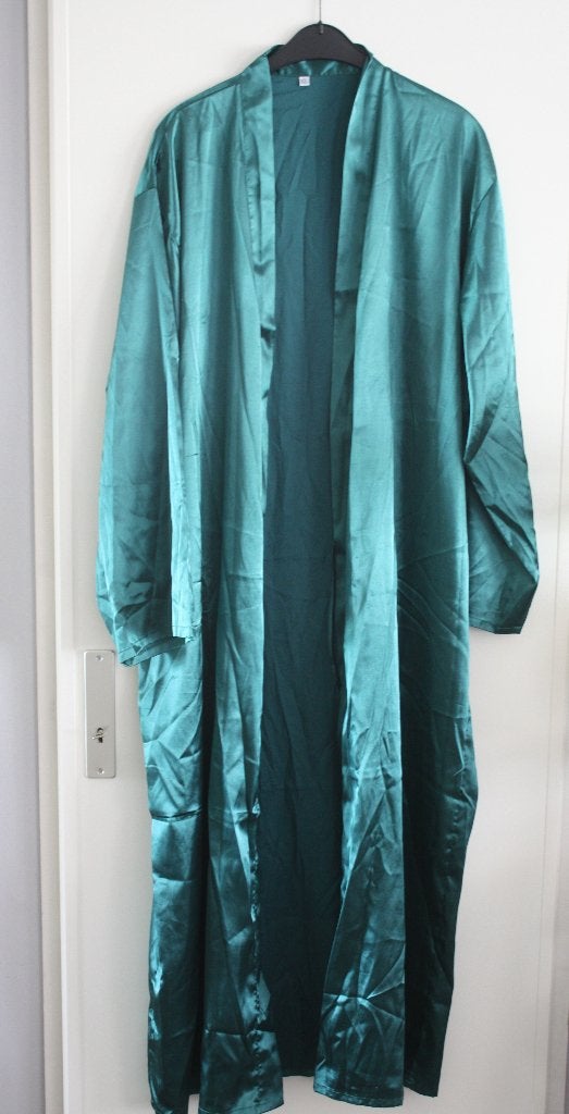 groen satijnen ochtendjas  maat 4xl, Ophalen of Verzenden, Gedragen, Maat 46/48 (XL) of groter