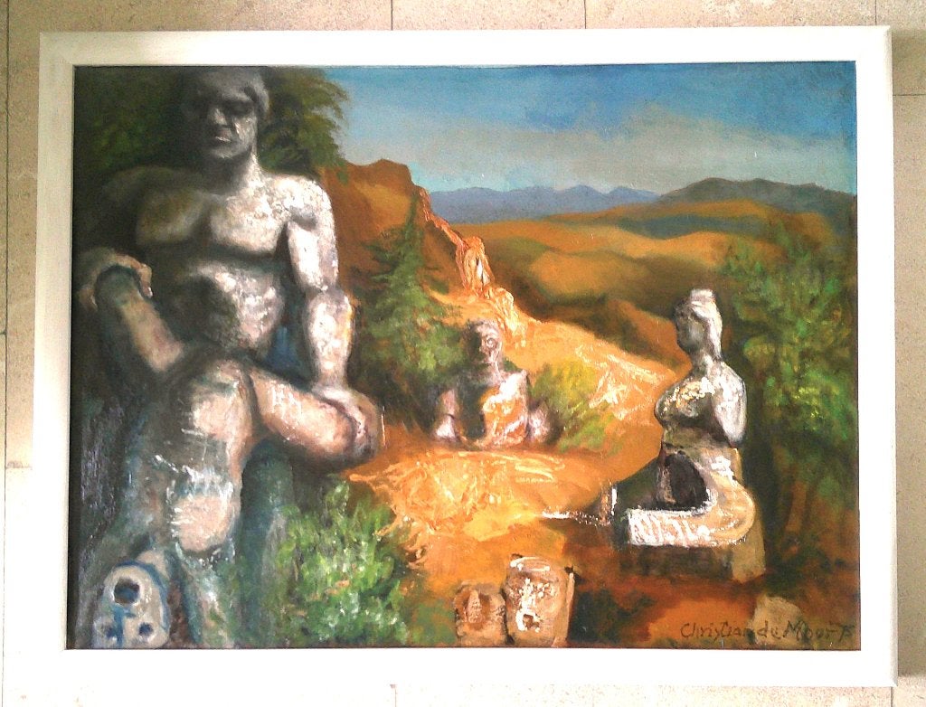 De tuinen van Bormazo '75 - Christian de Moor 1899-1981, Doek, Impressionistisch, Ophalen of Verzenden, Gedateerd