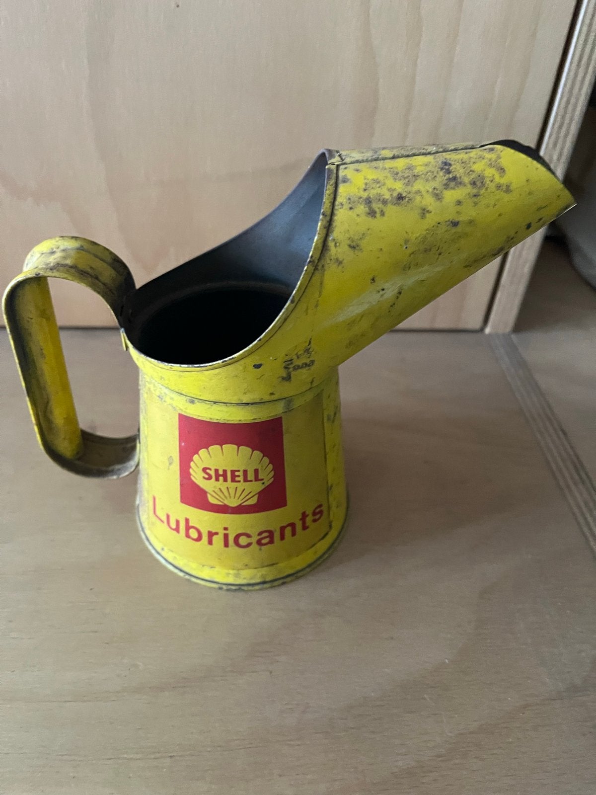 Vintage Shell Lubricants Oliekan - Decoratief Verzamelobject, Verzamelen, Merken en Reclamevoorwerpen, Ophalen