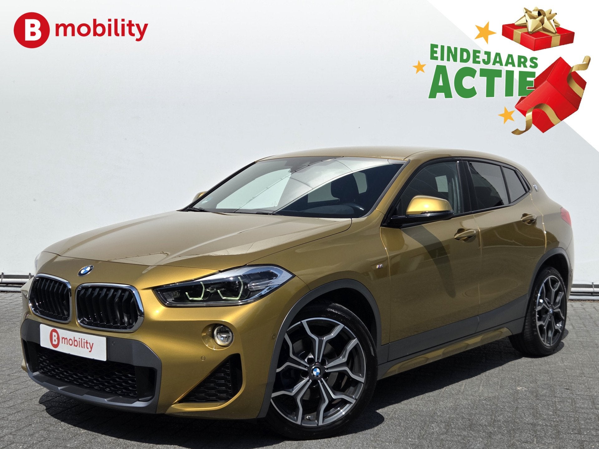 BMW X2 sDrive18i High Executive M-Sport X Achteruitrijcamera, Dealer onderhouden, Gebruikt, Leder en Stof, Geel