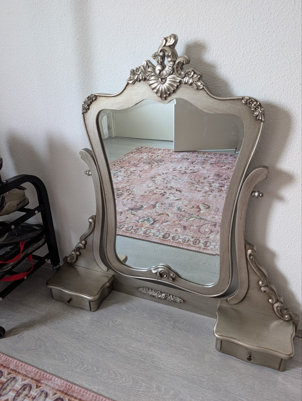 Kaptafelspiegel met lades - Vintage look, Ophalen, Zo goed als nieuw, 75 tot 100 cm, Minder dan 100 cm