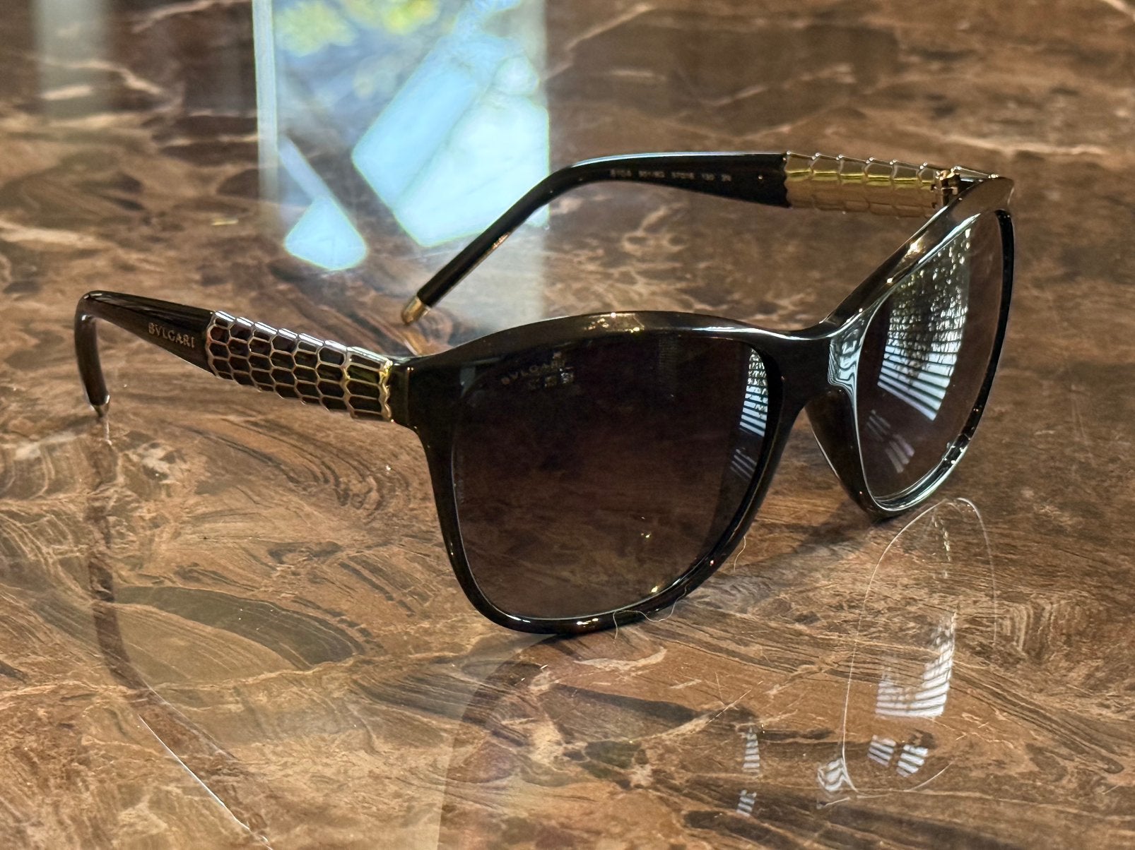 Originele BVLGARI vintage zonnebril 8104 zwart/zilver, Overige merken, Zonnebril, Zwart, Ophalen of Verzenden