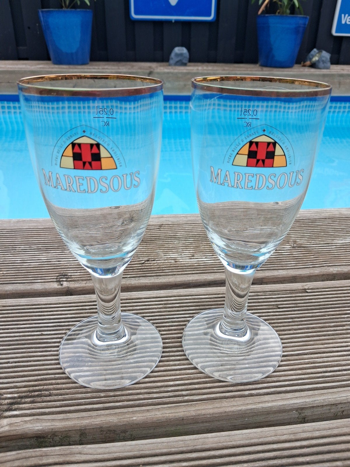 Maredsous bierglazen - set van 2, Verzamelen, Ophalen of Verzenden, Gebruikt