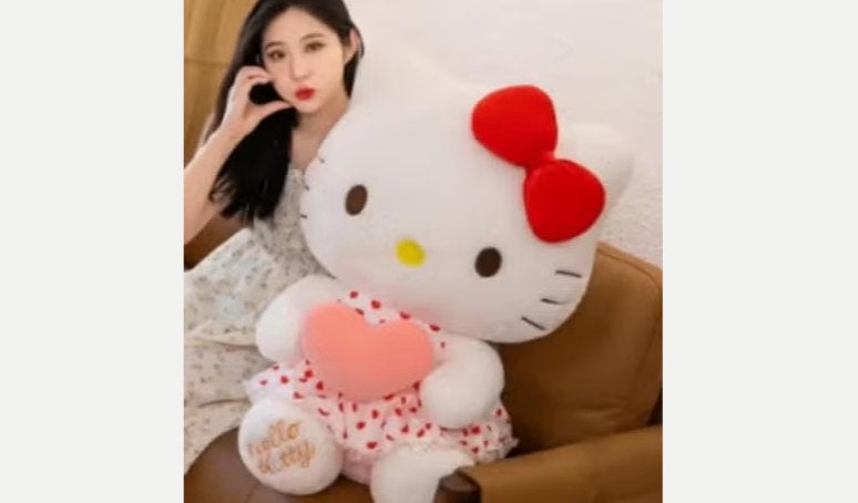 Hello Kitty mega grote knuffel met hart (60cm)