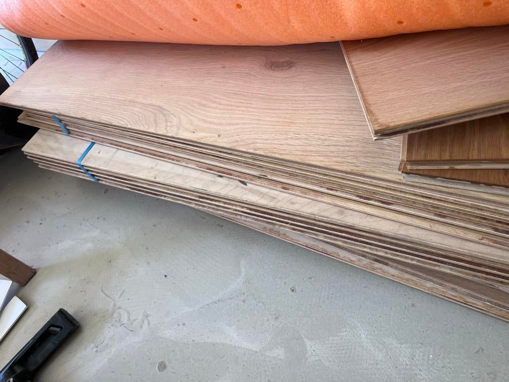 5,7 m² Nieuw Eiken Multiplank Parket 26cm breed, 6mm toplaag, Nieuw, 5 tot 10 m², 10 tot 30 cm, Hout