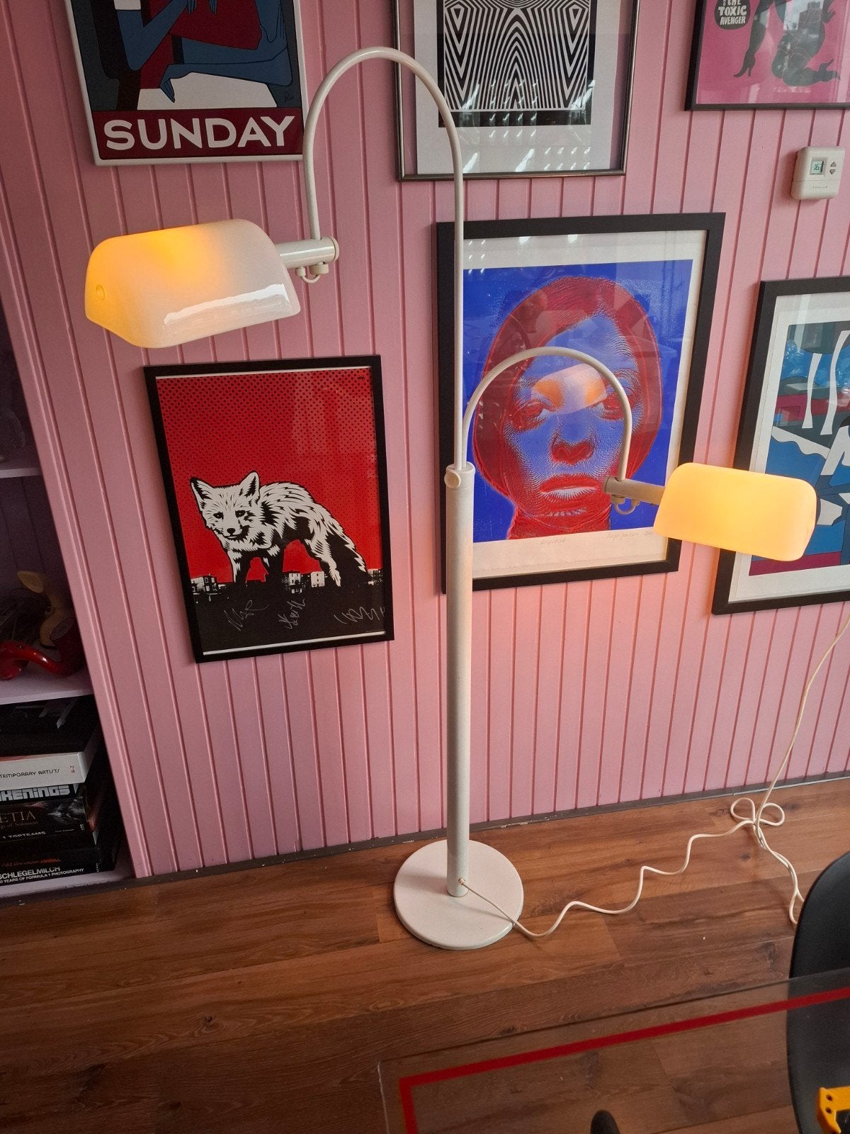 dutch design lamp vloerlamp ( vintage verstelbaar ), Ophalen, Glas, 150 tot 200 cm