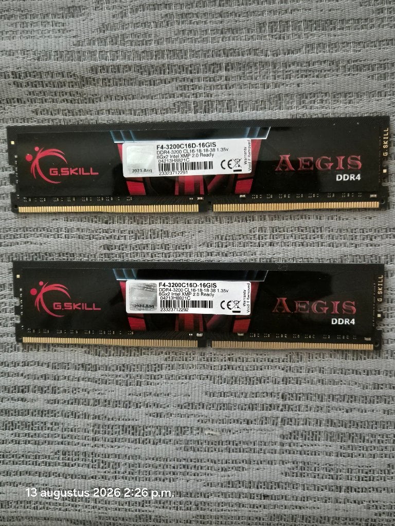 16Gb ddr4 geheugen G.Skill, Computers en Software, RAM geheugen, DDR4, Ophalen of Verzenden, Zo goed als nieuw, Desktop