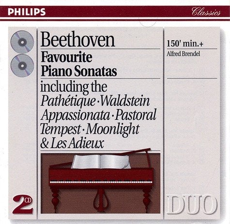BEETHOVEN Favourite piano sonatas 2 - CD BRENDEL PHILIPS DUO, Ophalen of Verzenden, Classicisme, Gebruikt, Kamermuziek