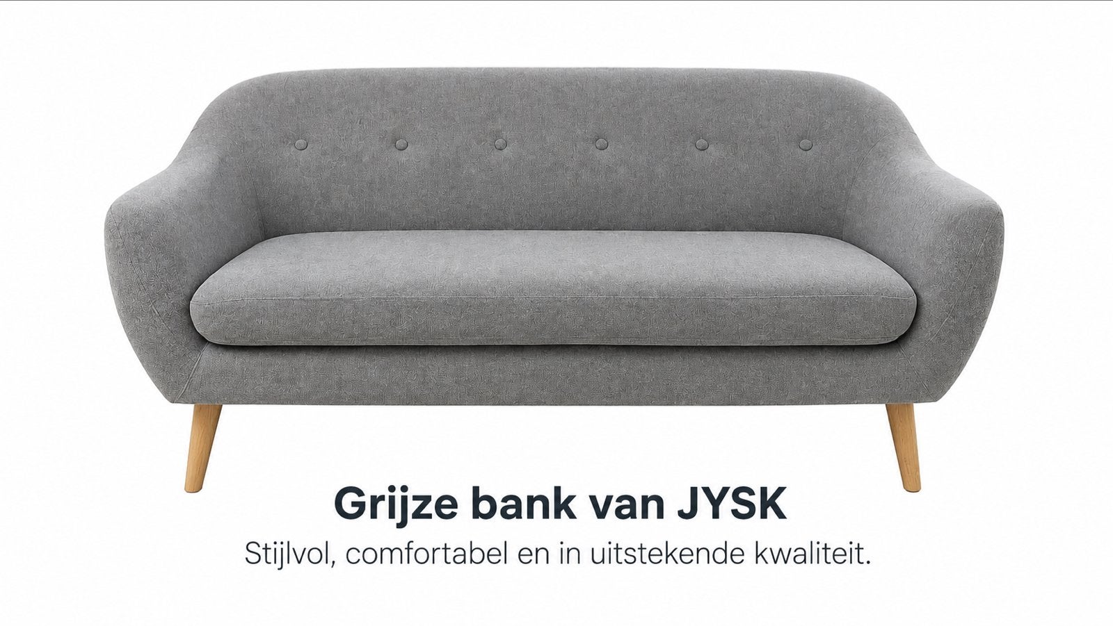 Grijze bank van JYSK - Stijlvol en comfortabel, Ophalen, 150 tot 200 cm, Driepersoons, 75 tot 100 cm