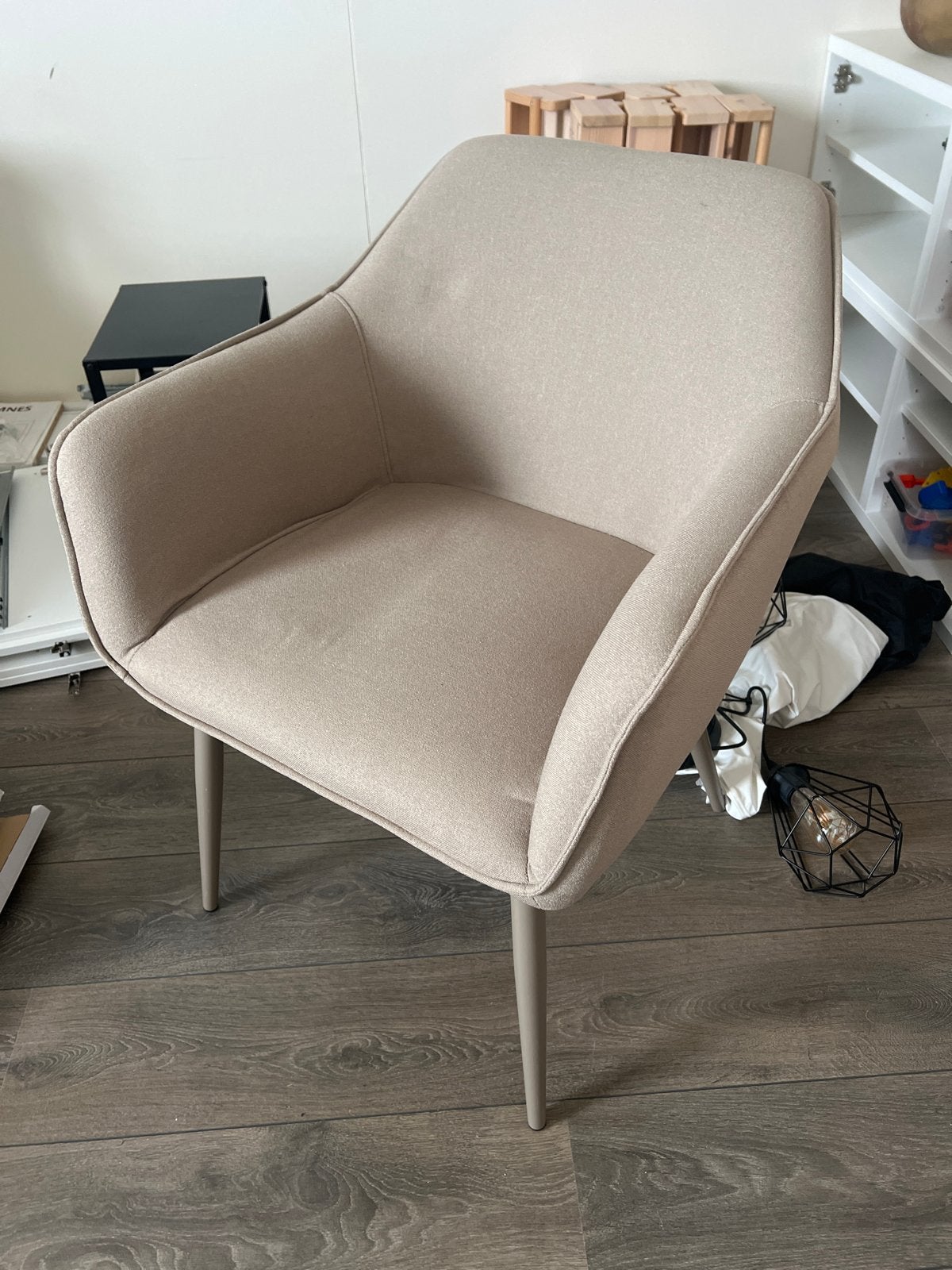 Bronx 71 Eetkamerstoel - Beige Stof, Huis en Inrichting, Stoelen, Ophalen, Gebruikt, Overige kleuren, Eén
