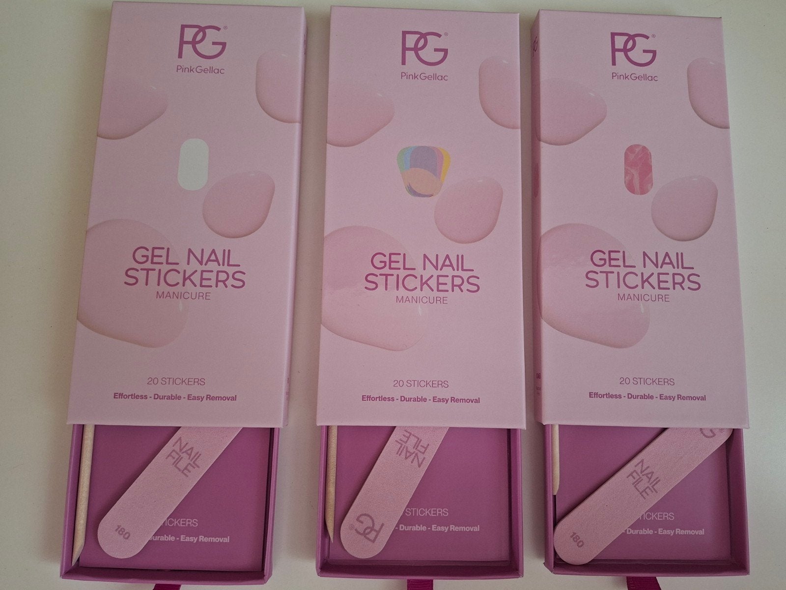 Pink Gellac gel nail stickers 3 setjes, Ophalen of Verzenden, Nieuw, Handen en Nagels, Toebehoren