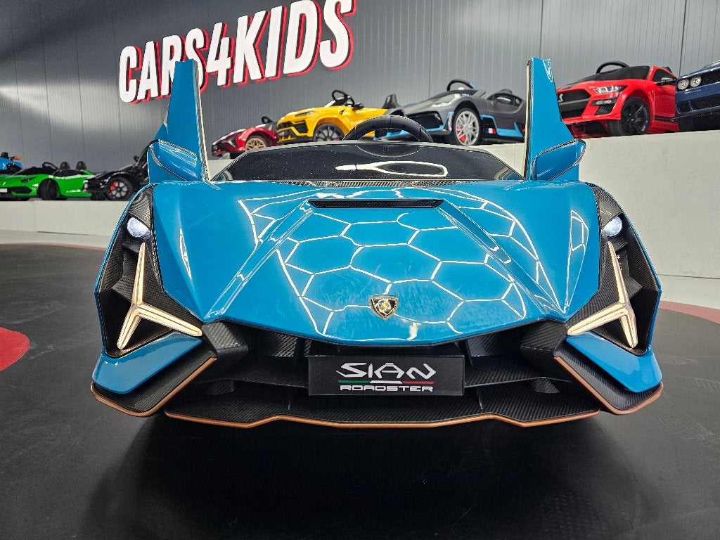 Kinderauto Lamborghini Sian - 24 volt - 2 pers. - leren zit, Ophalen of Verzenden, Nieuw, Afstandsbediening