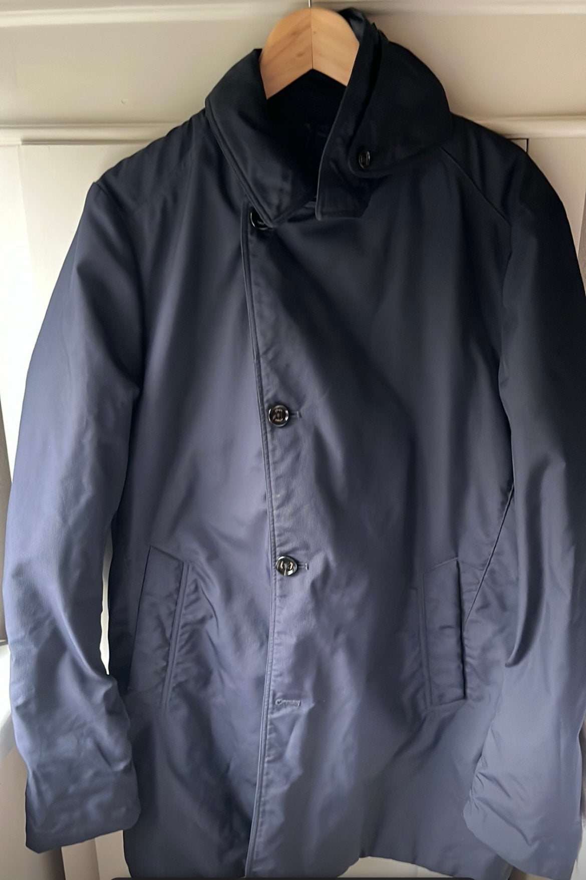 Allegisch jas m (Tussen jas), Ophalen of Verzenden, Zo goed als nieuw, Maat 48/50 (M), Blauw