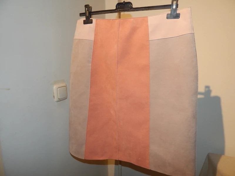 Marccain prachtige suede look suedine rok 3 tinten voorjaar5, Overige kleuren, Verzenden, Maat 42/44 (L), Zo goed als nieuw