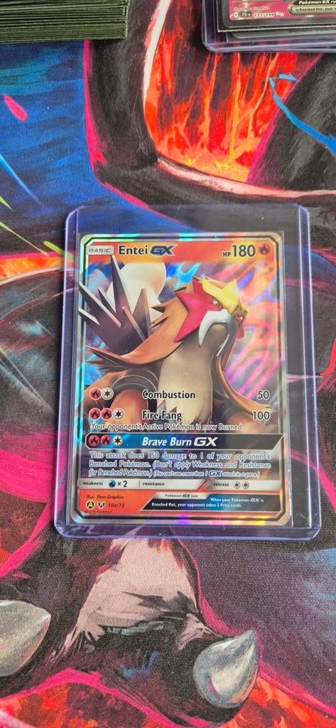 Pokémon kaart: Entei GX 10a/73, Ophalen of Verzenden, Nieuw, Losse kaart, Foil