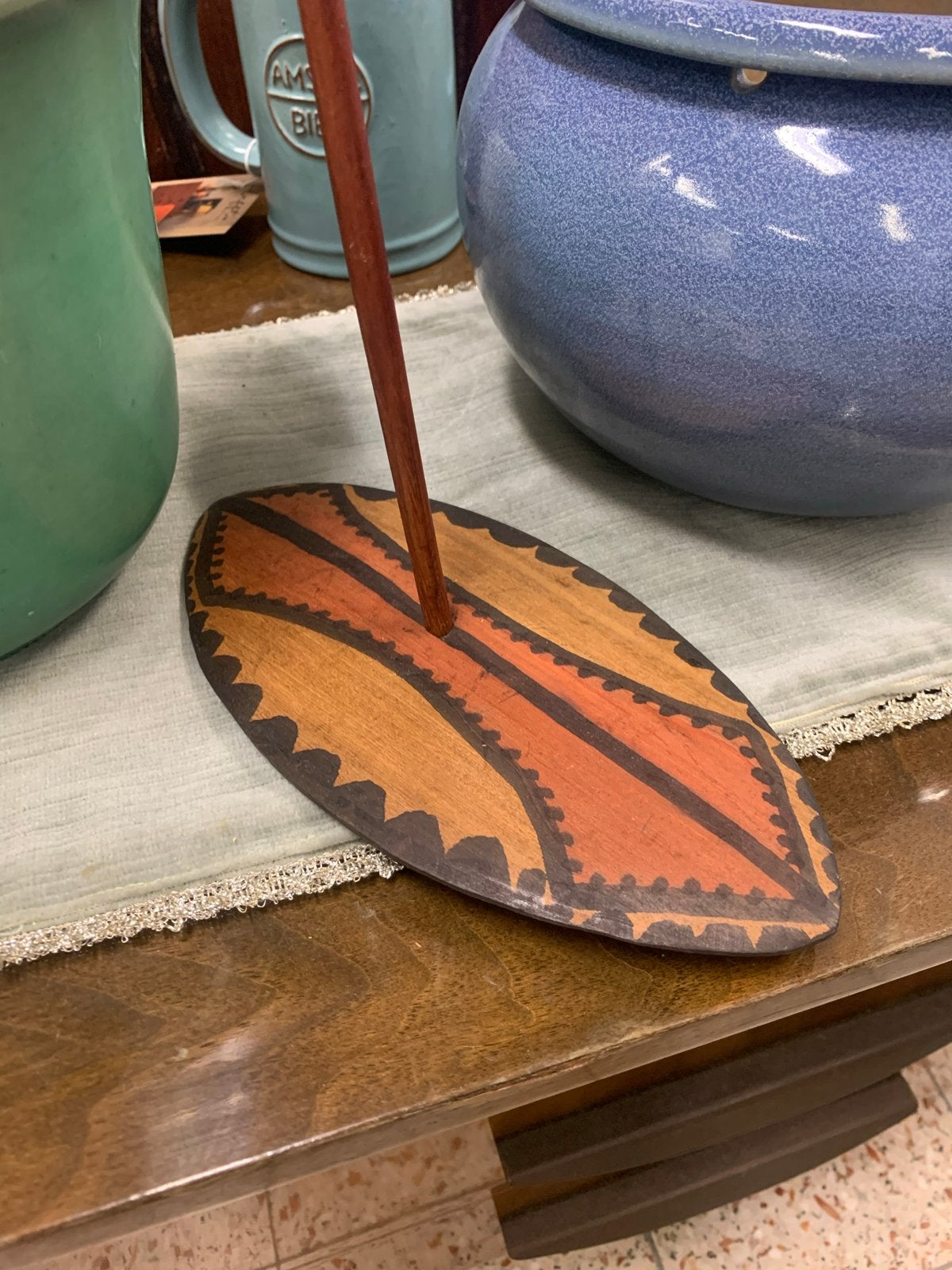Exotisch decoratief bord met standaard, Ophalen of Verzenden