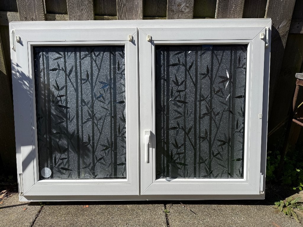 Dubbelglas raamelement, wit, 120 x 85 cm, Doe-het-zelf en Verbouw, Glas en Ramen, Ophalen, Gebruikt, Dubbelglas, 120 tot 160 cm