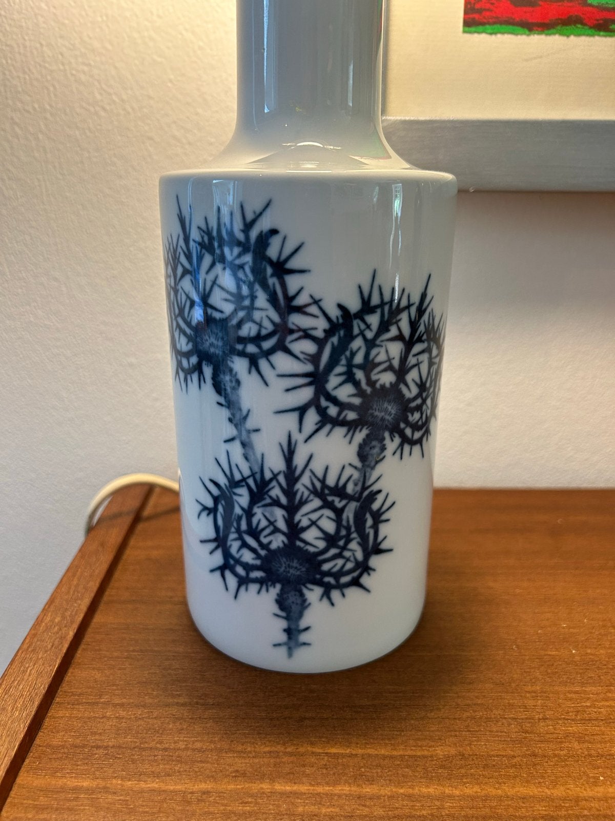 Royal Copenhagen Tafellamp met Blauw Bloemenpatroon, Ophalen of Verzenden