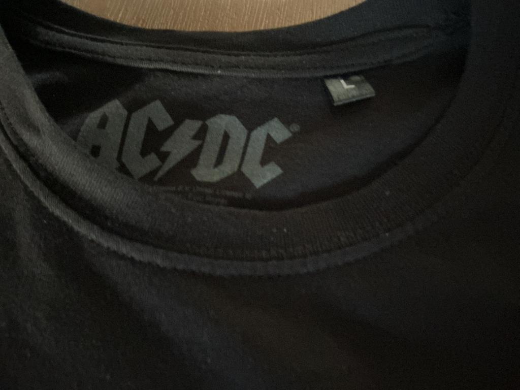 AC/DC T-shirt Maat L - For Those About To Rock, Ophalen of Verzenden, Gedragen, Maat 52/54 (L), Zwart