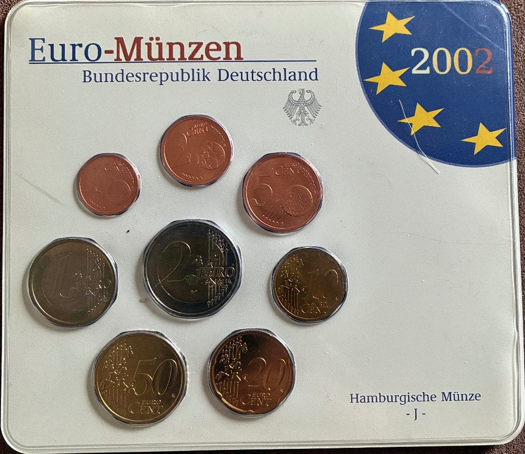 Set Euromunten Duitsland 2002 (J), Ophalen of Verzenden, Duitsland, Overige waardes, Setje
