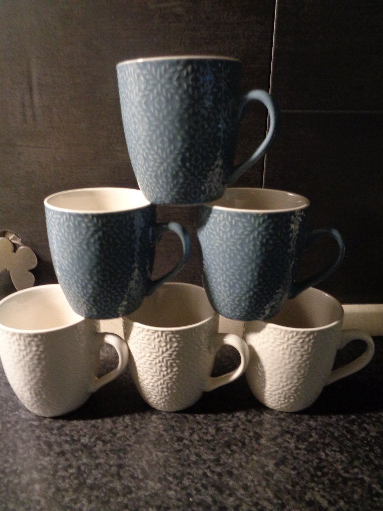 6 koffie mokken 2 kleuren, Ophalen of Verzenden, Nieuw, Aardewerk, Overige typen