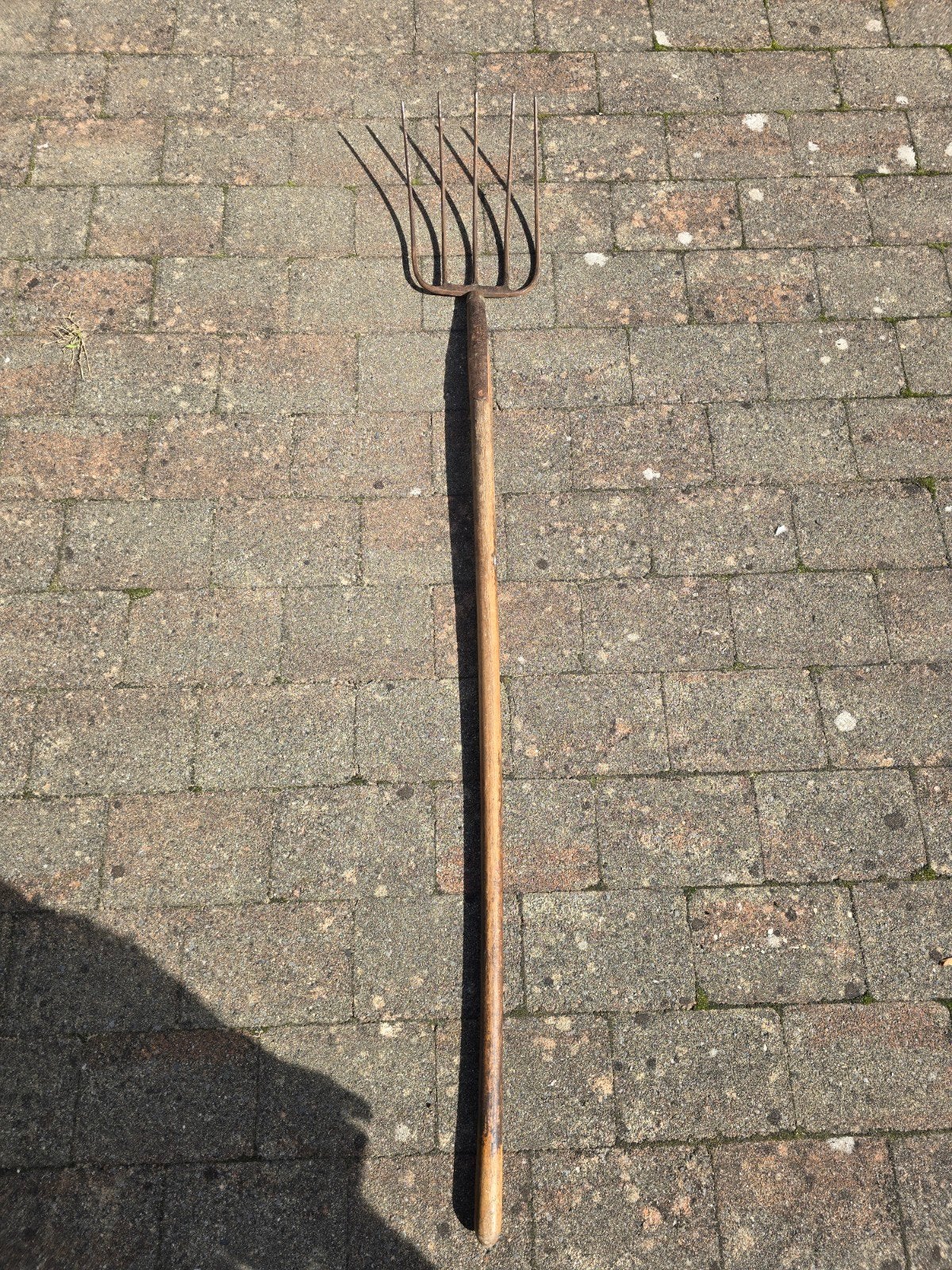 Robuuste hooivork met houten steel, Ophalen, Gebruikt, Vork, Onbekend